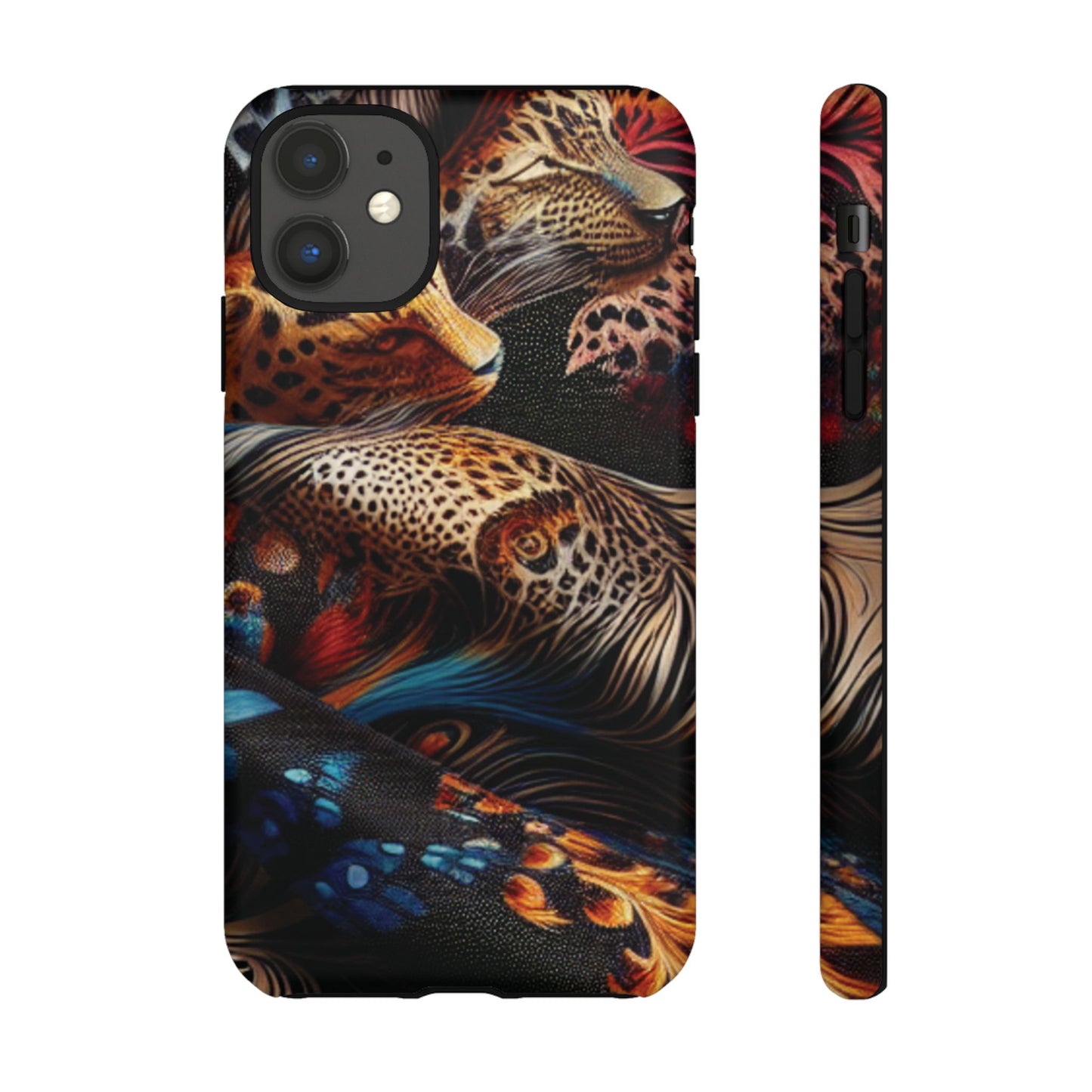 Stylish Tough Phone Case with Elegant Black and Gold Design