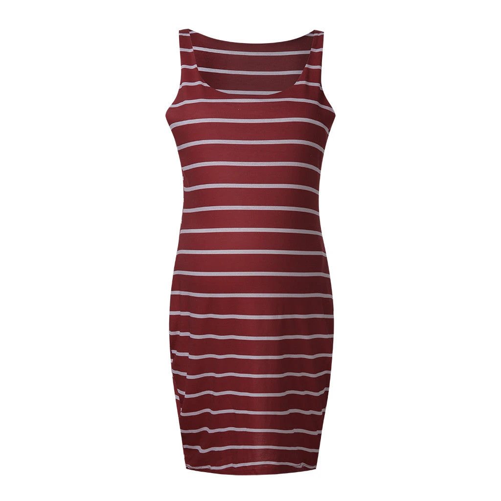 Striped Maternity Vest Dress by GJG Denim