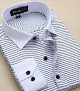 Men's Striped Business Long Sleeve Shirts