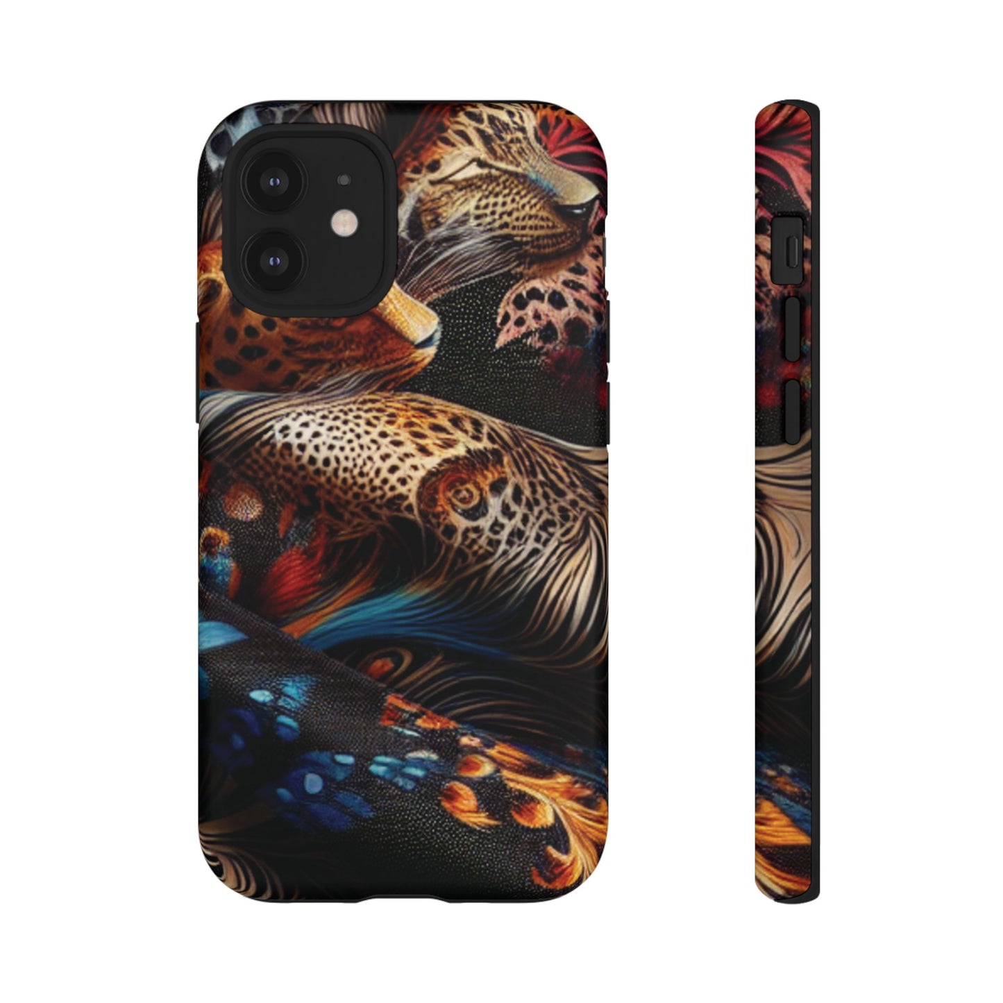 Stylish Tough Phone Case with Elegant Black and Gold Design