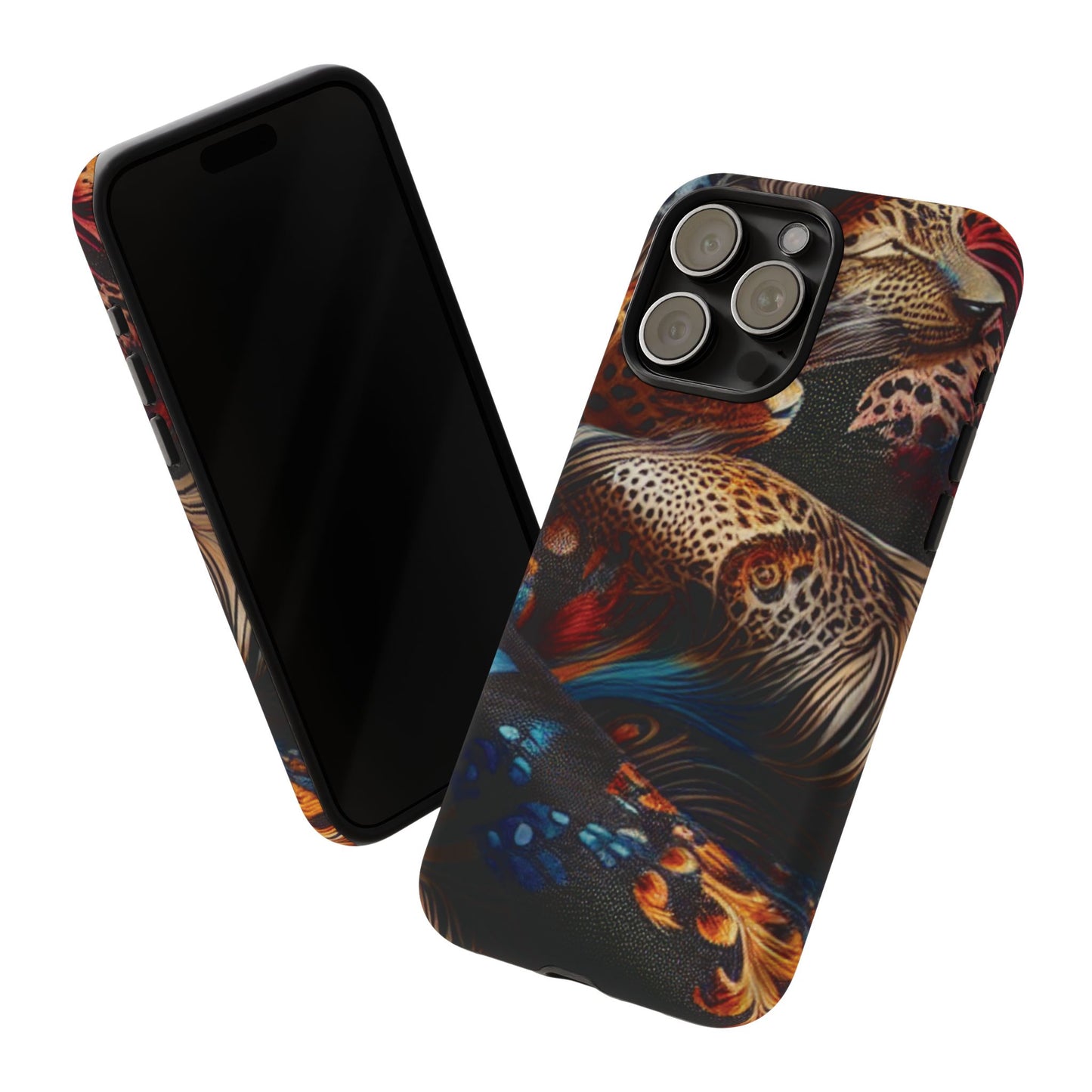 Stylish Tough Phone Case with Elegant Black and Gold Design