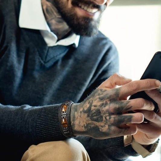 Natural Tiger Eye Stone Bracelet For Men