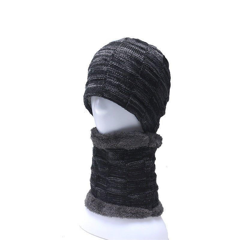 Men's Knitted Beanie and Neck Warmer Set
