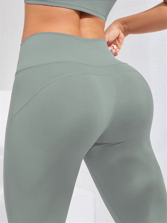 Women's Solid Color Casual High Waist Hip Lift Yoga Pants