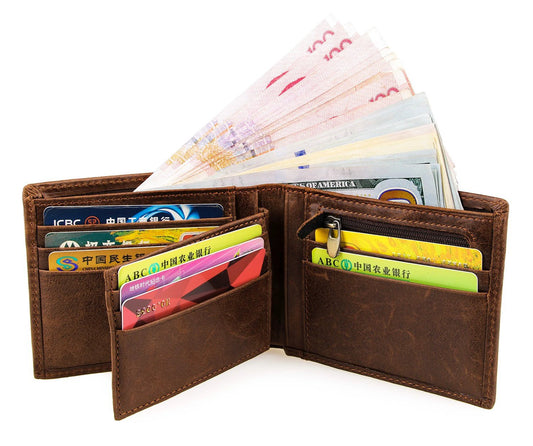 Men's Short Leather Wallet by GJG Denim