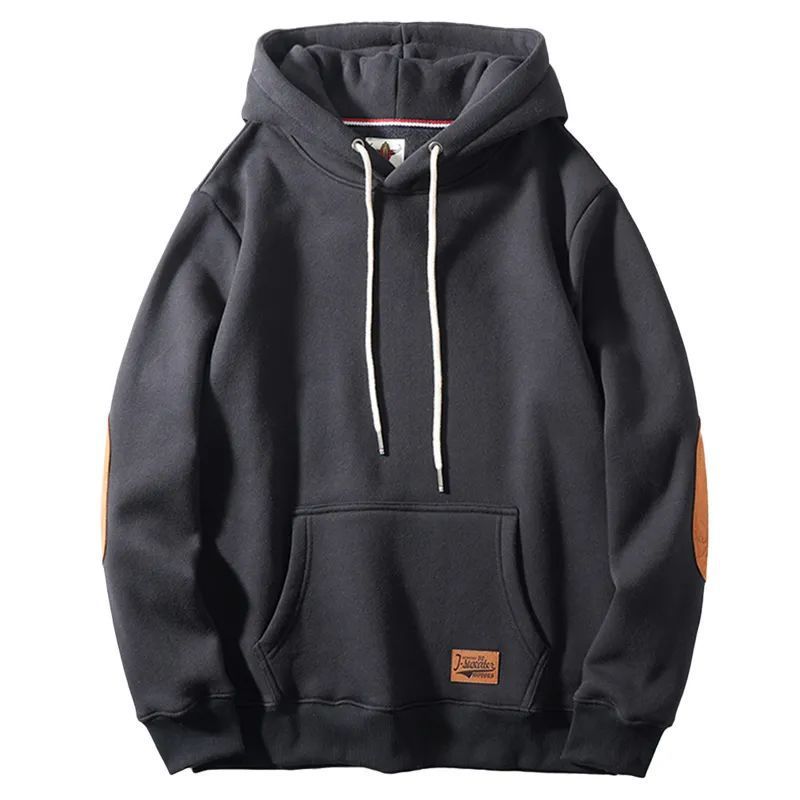 Men's Thick Warm Affixed Cloth Embroidered Hoodies
