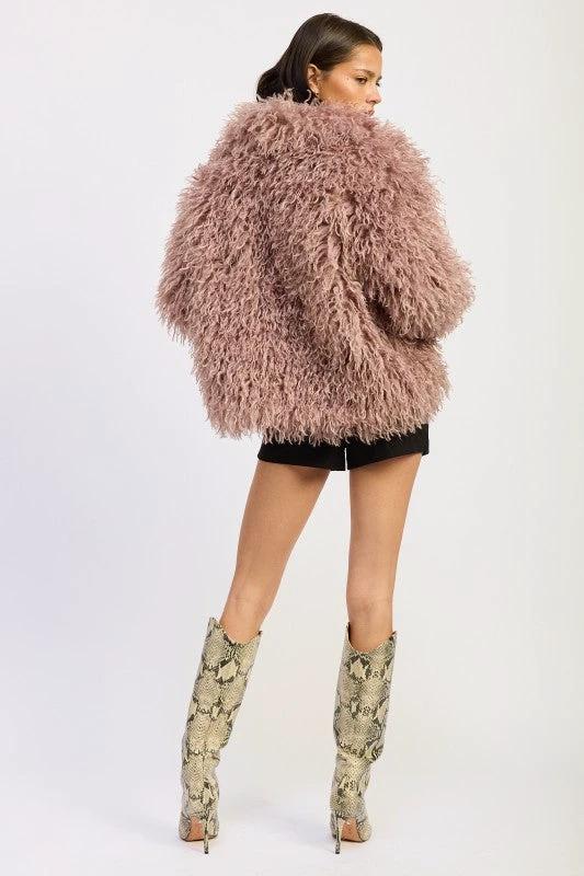SHAGGY FAUR FUR COAT WITH COLLAR by Coco’s Tee Boutique