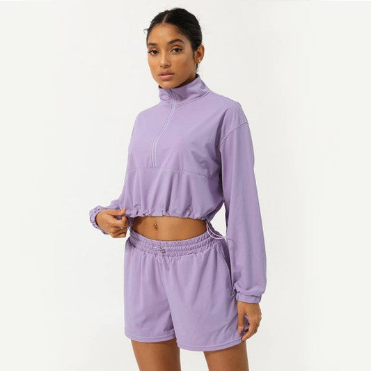 Well-in Vogue Momentum Half-Zip Shorts Set