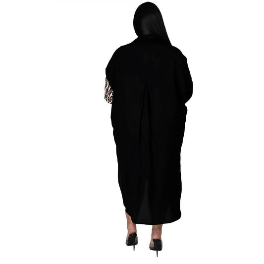 Women Plus Size Dress Patchwork Turn-down Collar by GJG Denim