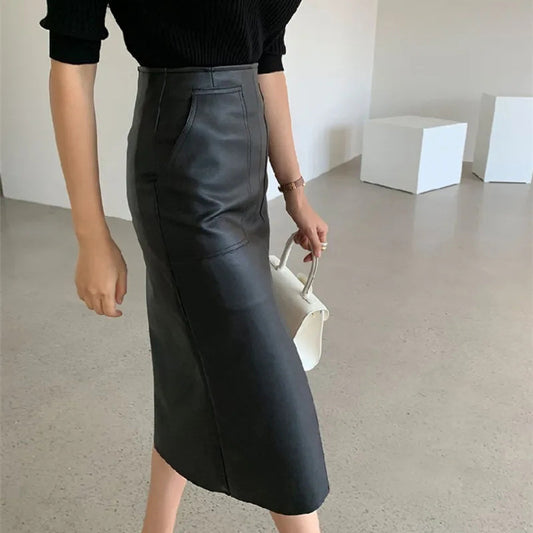 Temperament Deep Split Skirt