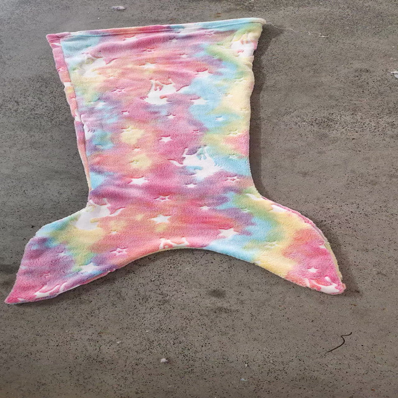 Children's Mermaid Luminous Sleeping Bag Double-sided Blanket Sleeping Quilt