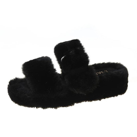 Women's plush slippers by GJG Denim