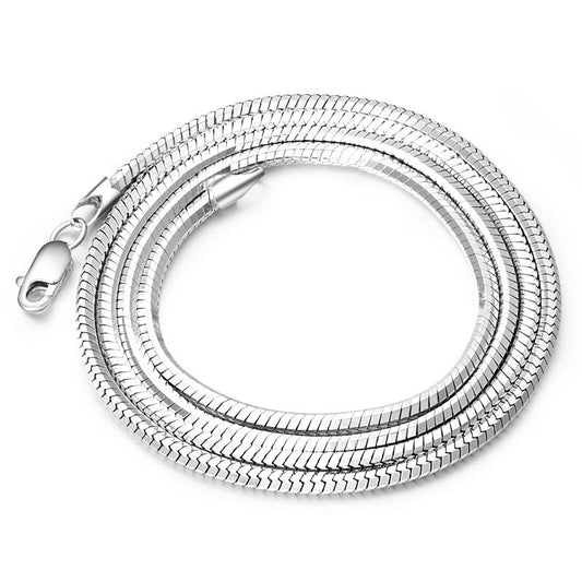 Sterling Silver Plated Platinum Chain For Men