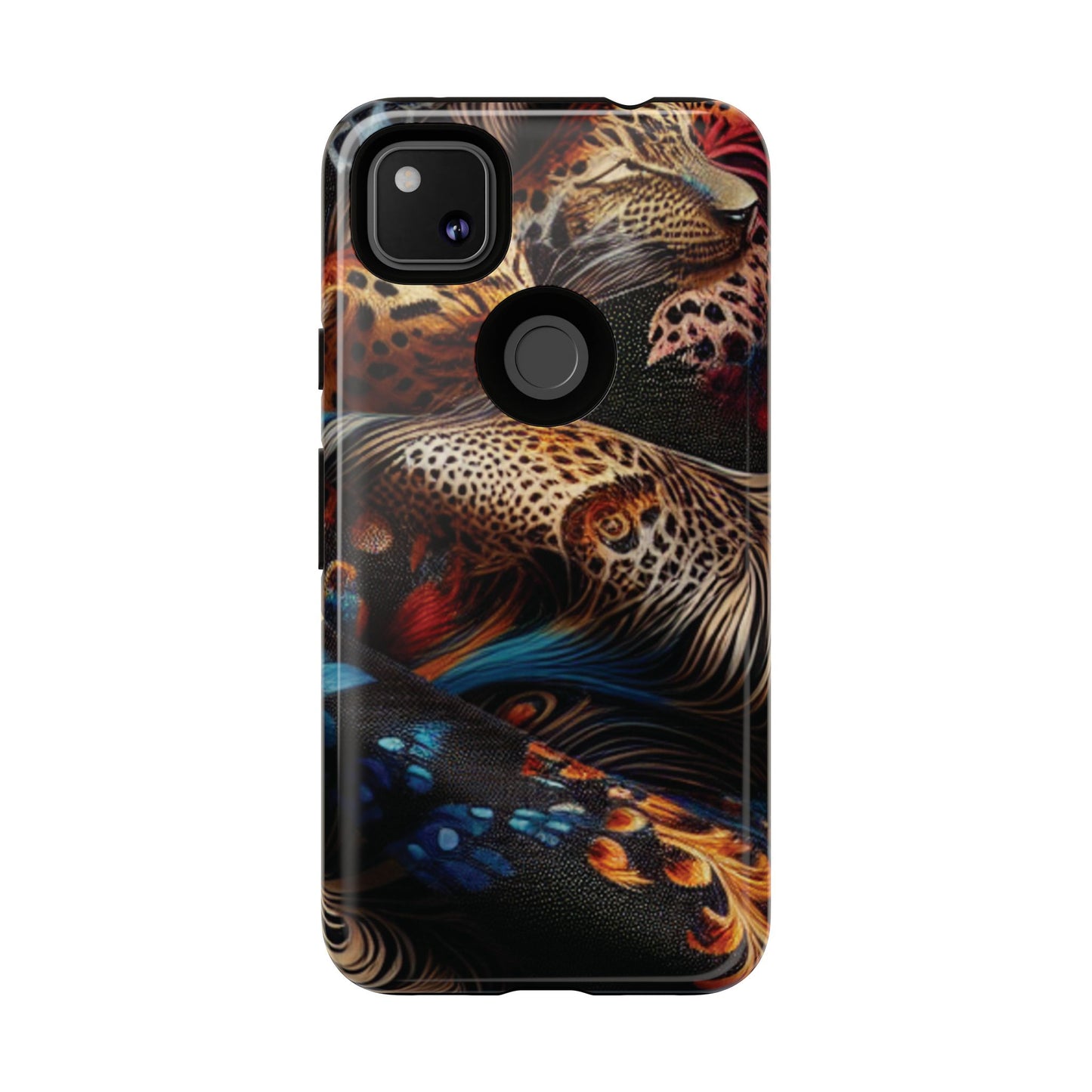 Stylish Tough Phone Case with Elegant Black and Gold Design
