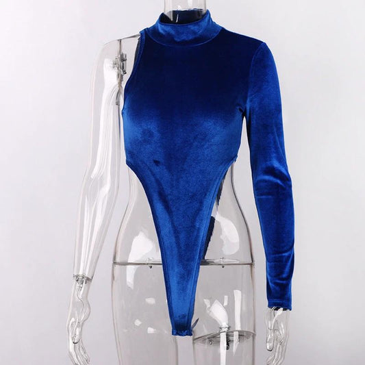 Turtleneck Velvet Bodysuit by GJG Denim