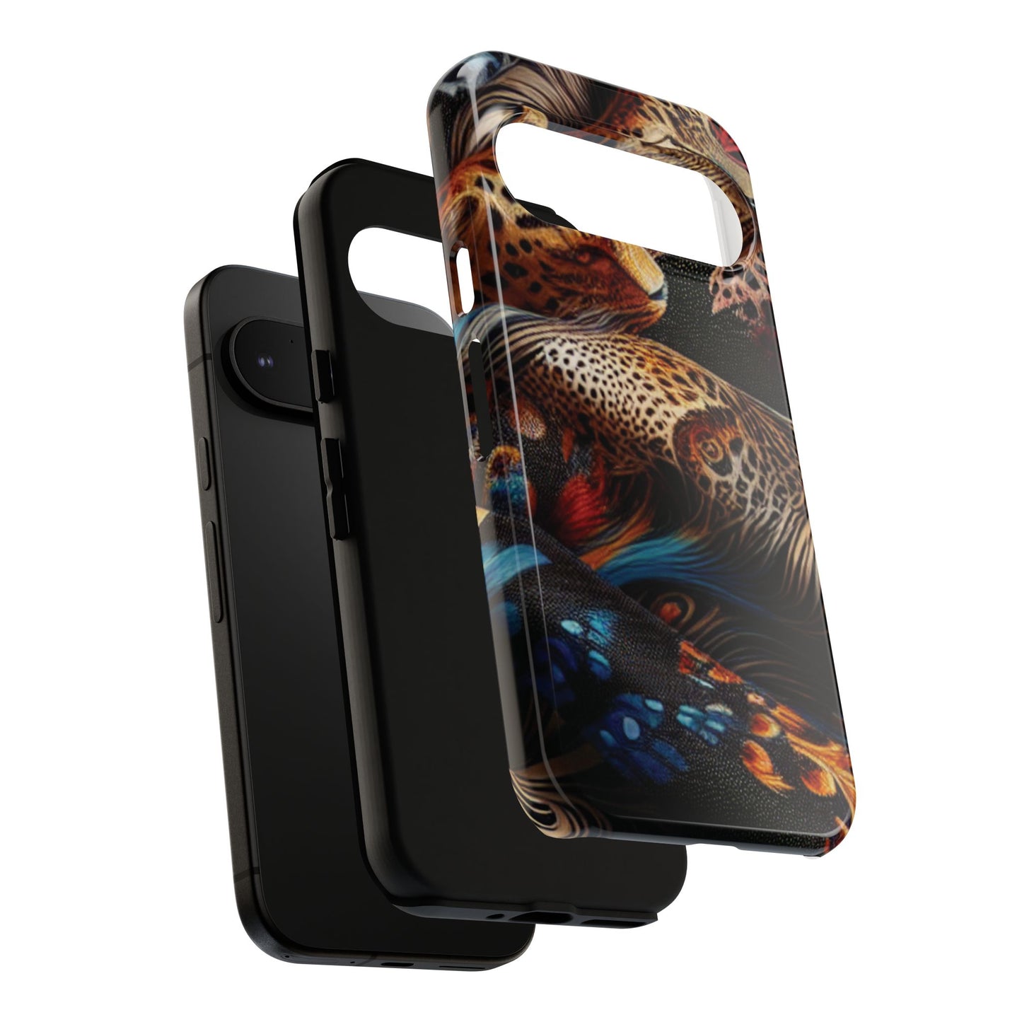 Stylish Tough Phone Case with Elegant Black and Gold Design