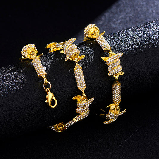 Irregular 3D Solid Alloy Pave Infinite Chain For Men
