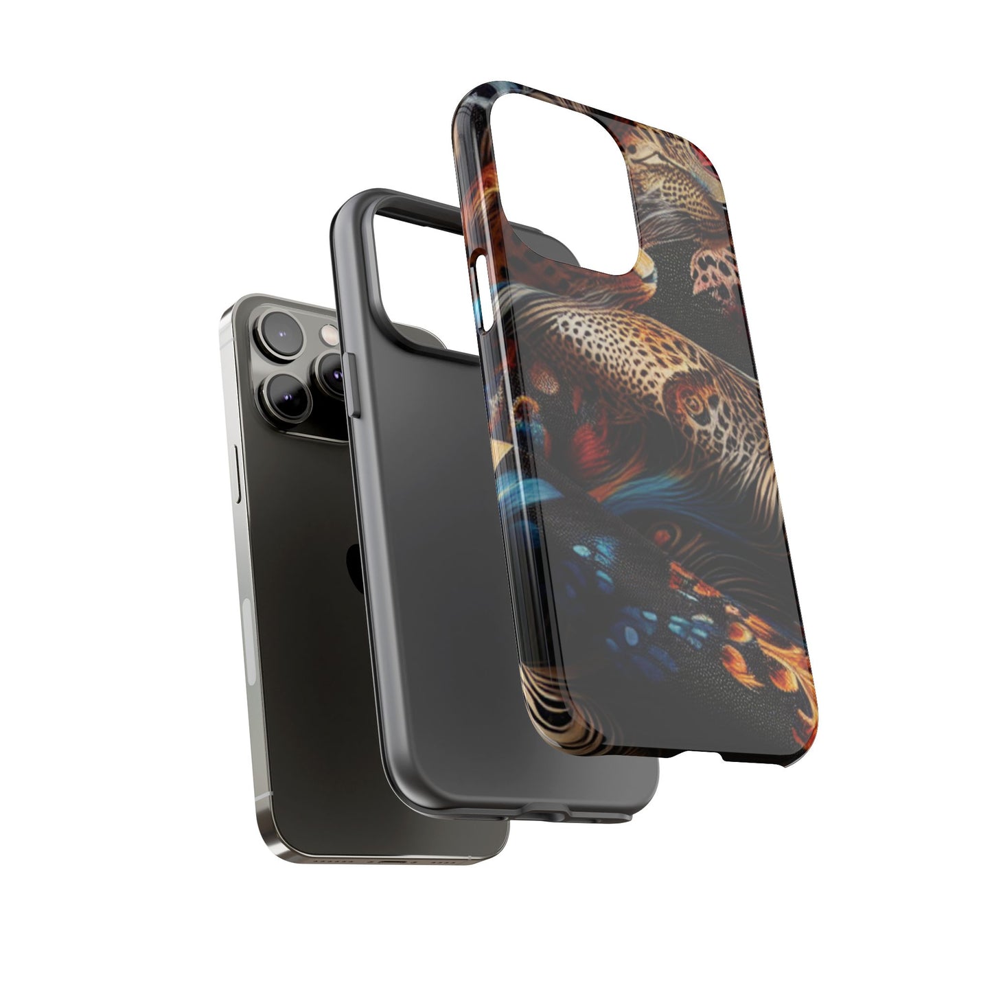Stylish Tough Phone Case with Elegant Black and Gold Design