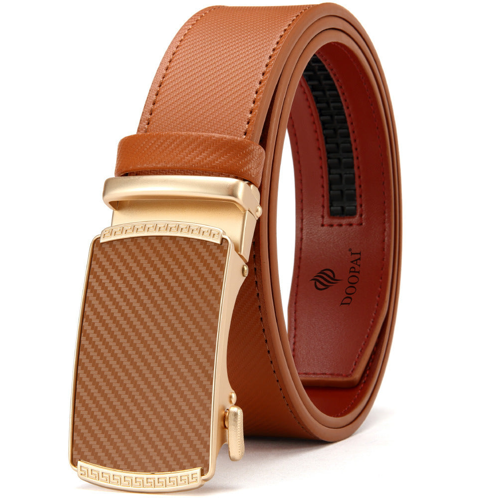 Men's Leather Belt w/ Alloy Automatic Buckle