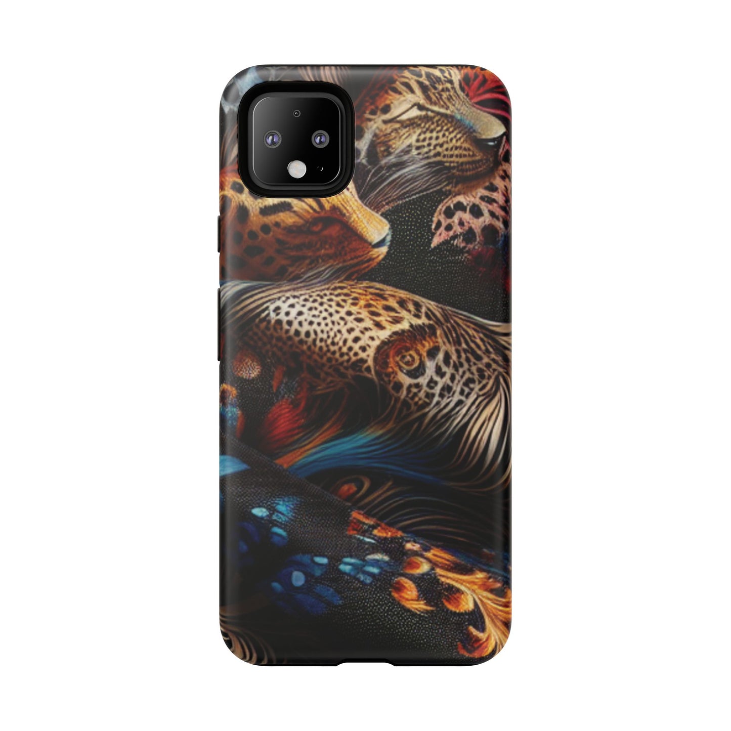 Stylish Tough Phone Case with Elegant Black and Gold Design