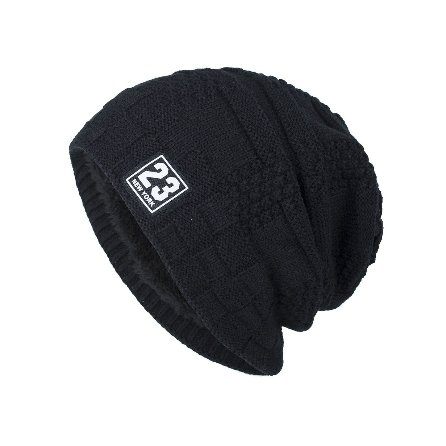 Men's Warm Thickened Fleece Pullover Knitted Woolen Beanie