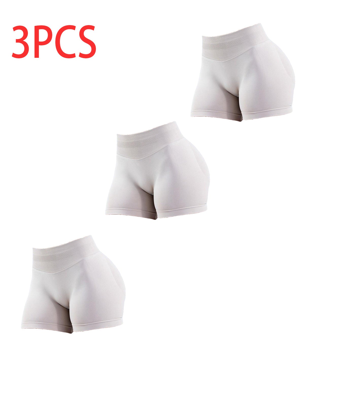 3PCS High-waisted Solid-color Training Shorts