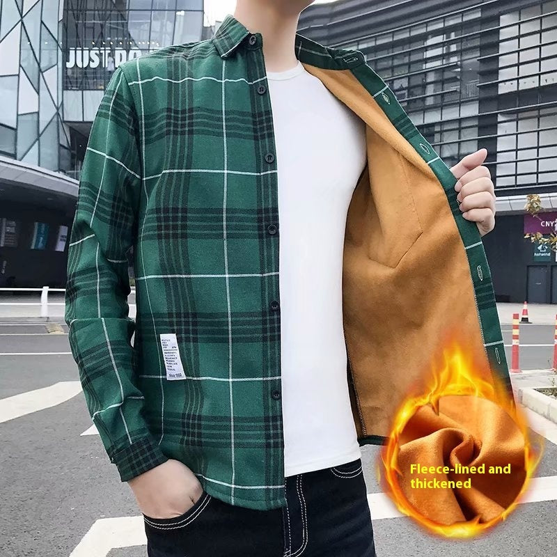 Men's Warm Thickened Slim Fit Shirt Coat