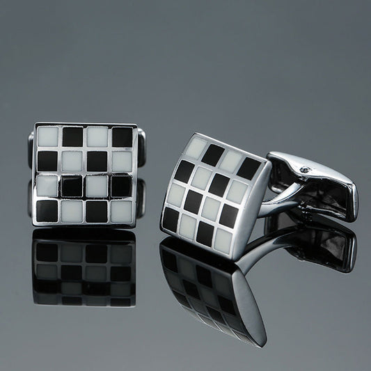 Copper Black Golden And Silver Laser Metal Cufflinks For Men