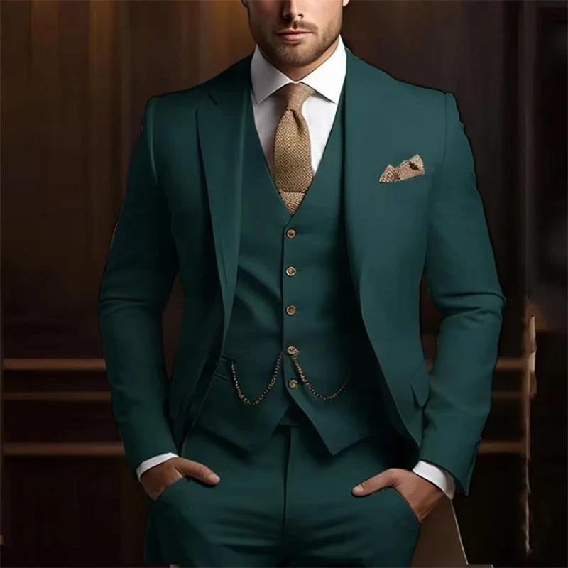 Men's High-grade Gentleman Temperament Slim Three-piece Suit