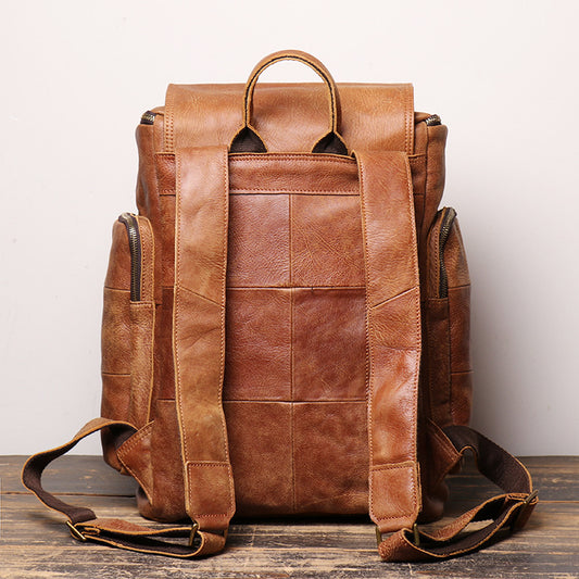 Retro Men's Genuine Leather Backpack
