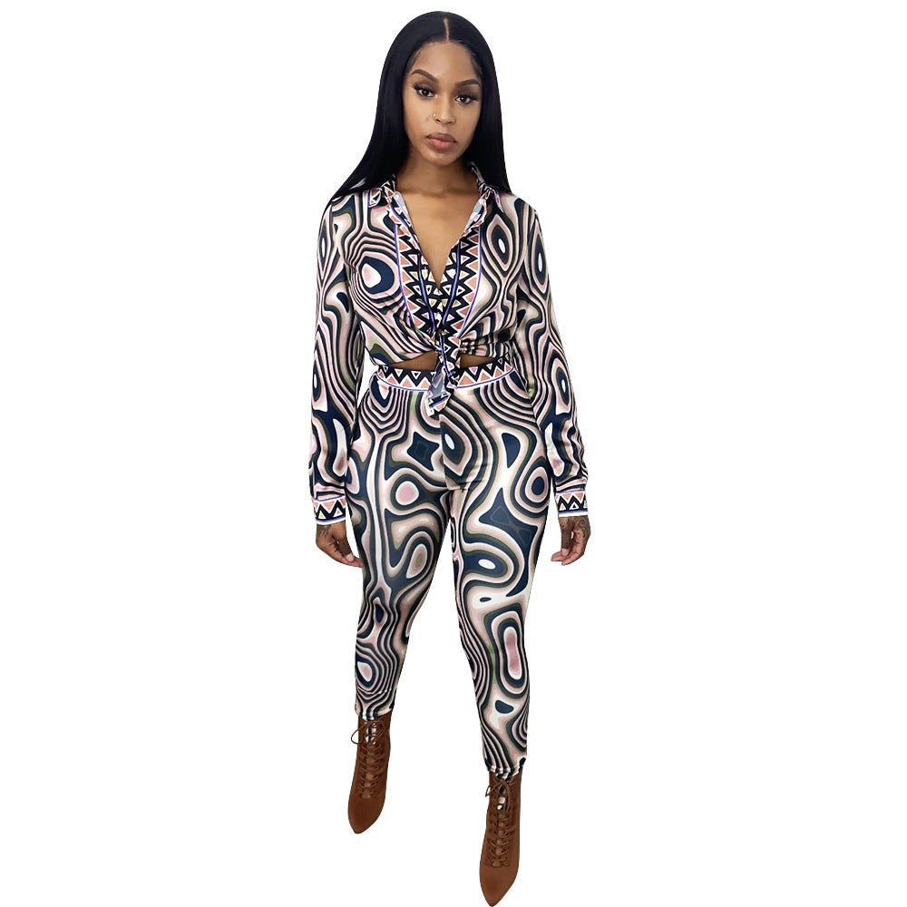 Printed Long Sleeve Matching Set