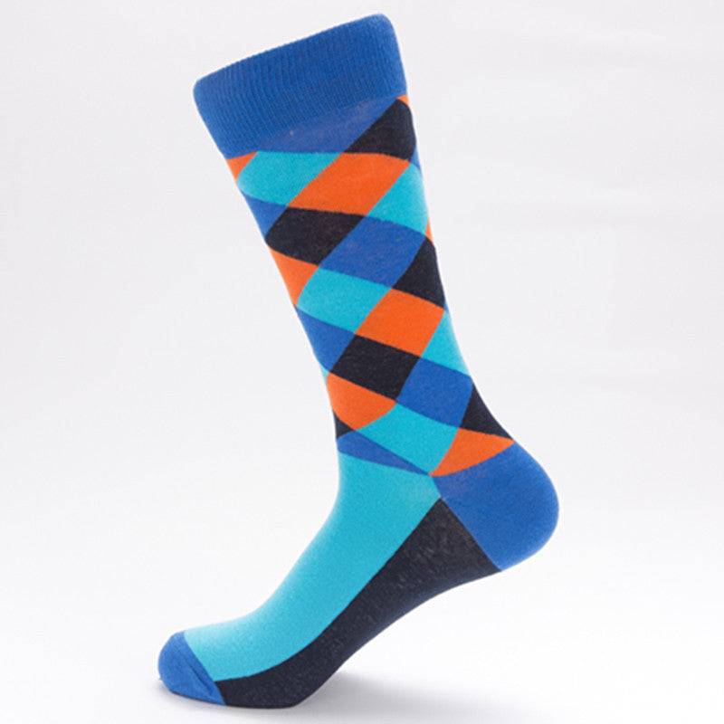 Men's Color Diamond Lattice Socks