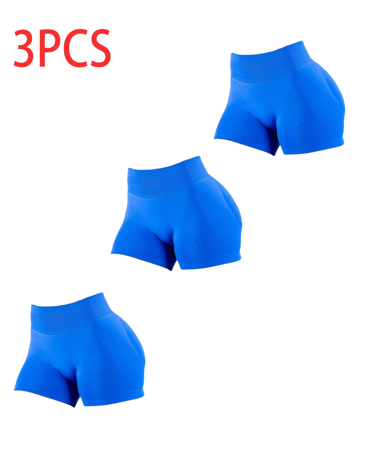 3PCS High-waisted Solid-color Training Shorts