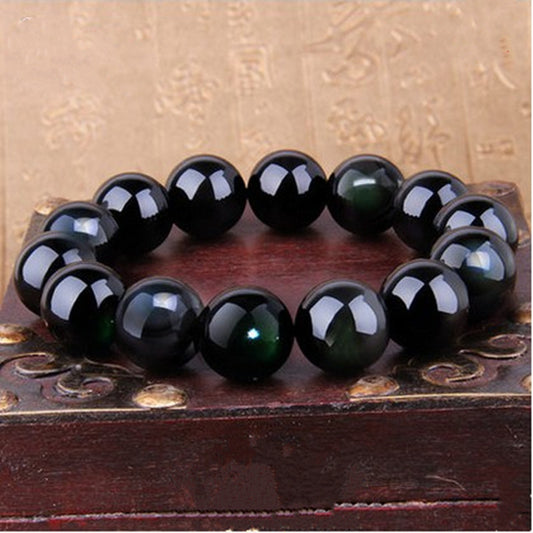 Natural Rainbow Eye Obsidian Bracelet For Men