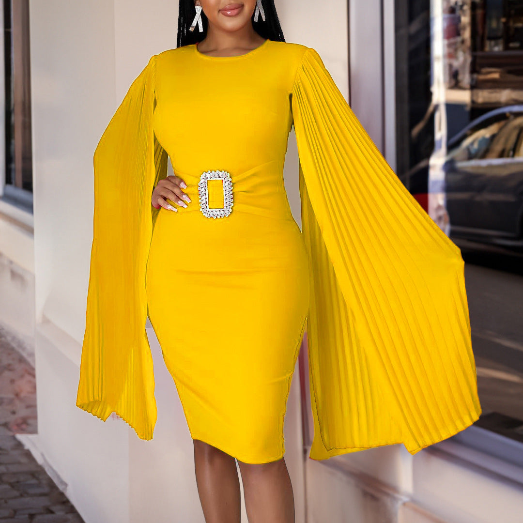 Solid Color Sheath Plus Size Dress