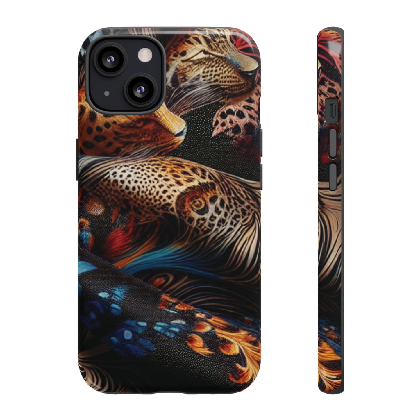 Stylish Tough Phone Case with Elegant Black and Gold Design