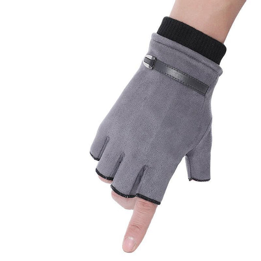 Half Finger Gloves Suede Finger Sports Outdoor Riding