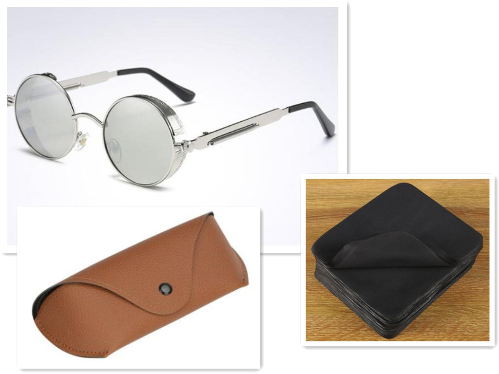 UV Protection Round Frame Metal Sunglasses For Men