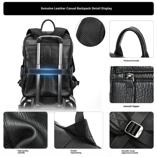 Men's Top Layer Cowhide Backpack