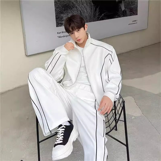 Men's Casual Wide-leg Pants Sports Suit