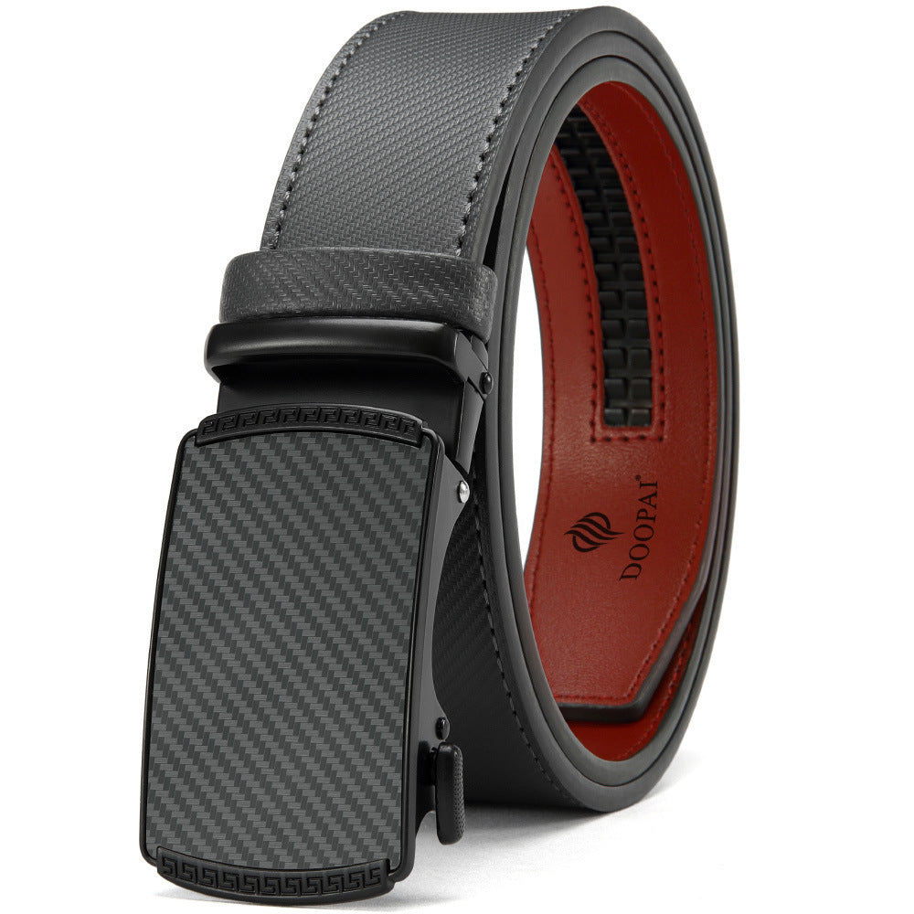 Men's Leather Belt w/ Alloy Automatic Buckle