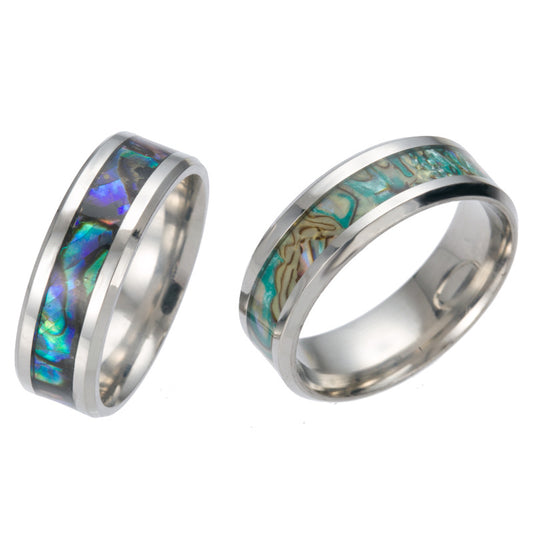 Titanium Steel Color Shell Ring For Men