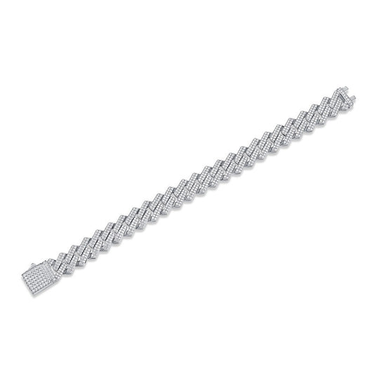 Moissanite Fashion S925 Silver Keel Bracelet