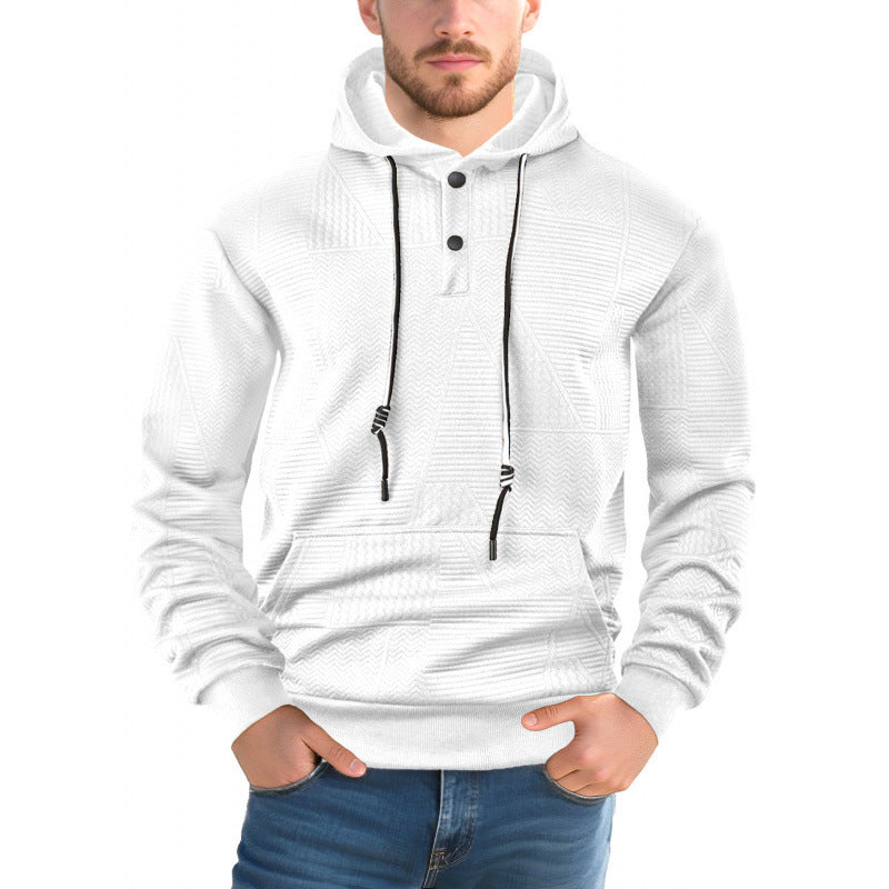 Men's Pullover Solid Color Casual Loose Long Sleeve Hooded Sweater