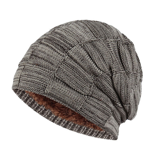 Fashion Plus Velvet Thick Knitted Warm Hat For Men