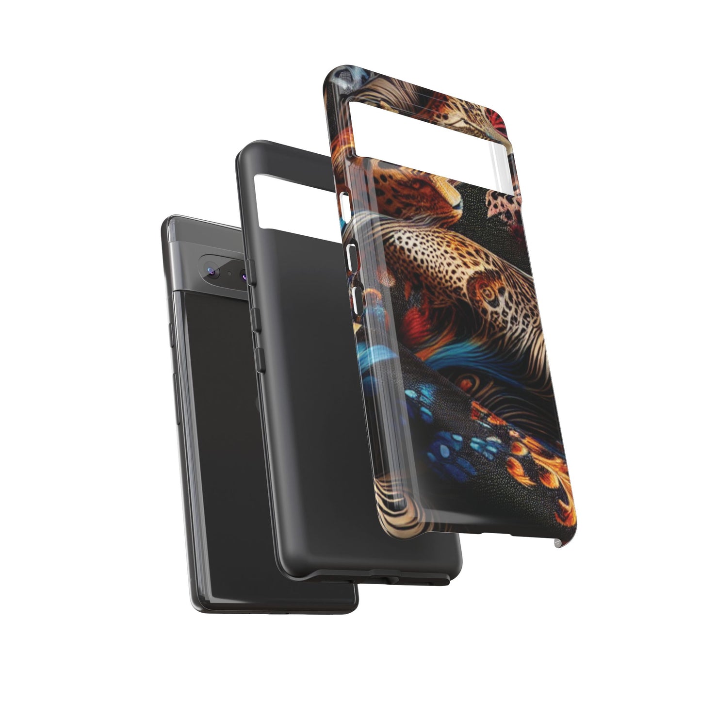 Stylish Tough Phone Case with Elegant Black and Gold Design