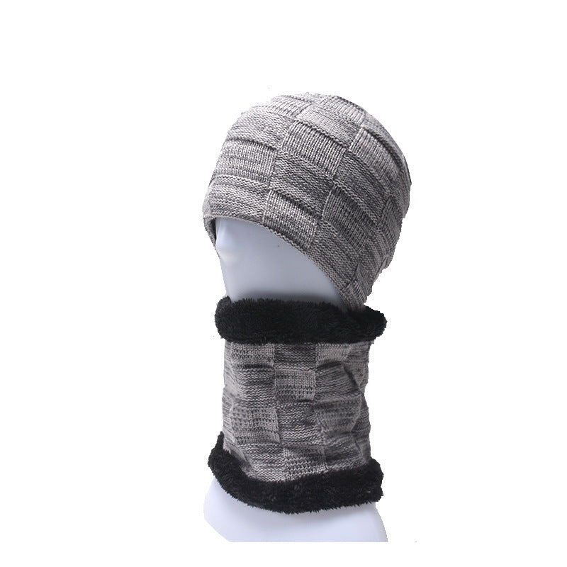 Men's Knitted Beanie and Neck Warmer Set