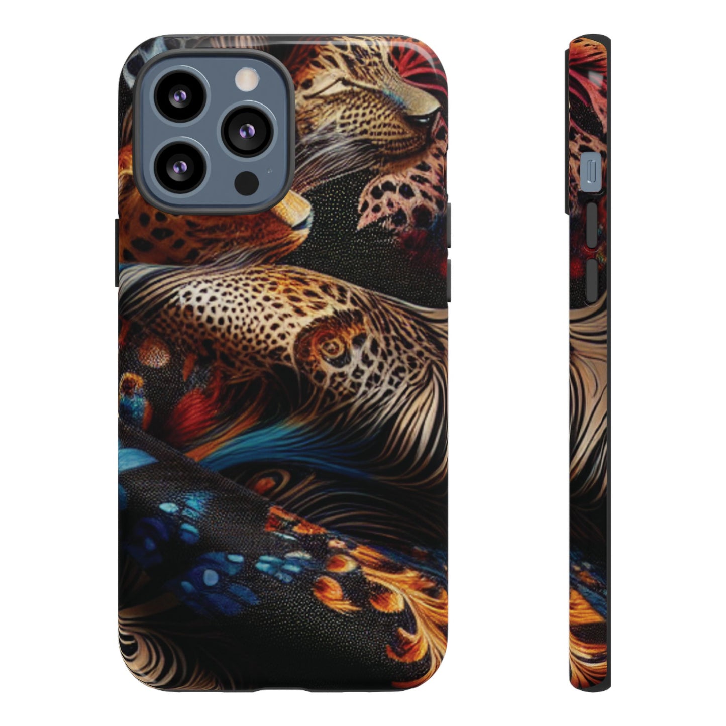 Stylish Tough Phone Case with Elegant Black and Gold Design