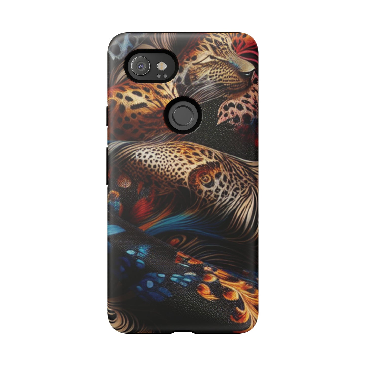 Stylish Tough Phone Case with Elegant Black and Gold Design