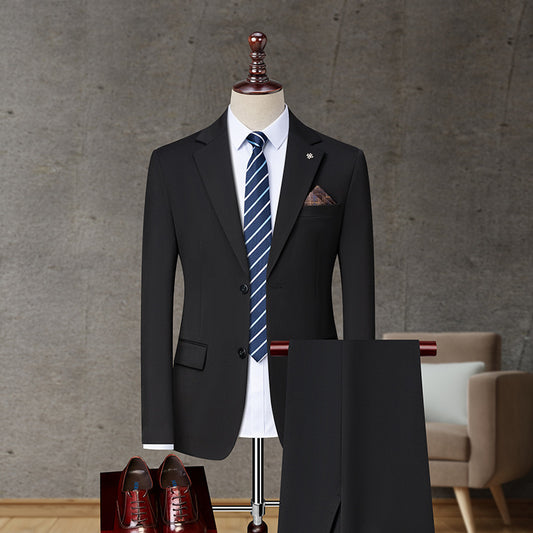 Men's Solid Color Business Casual Non-ironing Suit